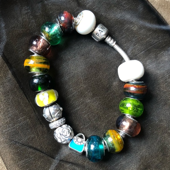 Authentic Pandora Bracelet Jewelry with 17 Charms - Picture 2 of 16